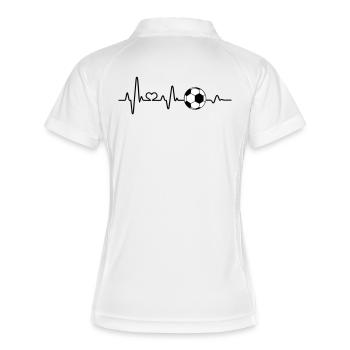 Football Fan Heartbeat Amour Footballeur EKG Drôle - Polo respirant Femme - blanc/marine - Dos