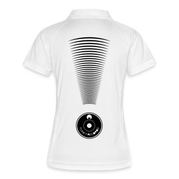 DJ - Schallplatte - Frauen Polo atmungsaktiv - Weiß/Navy - Hinten