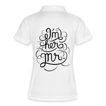 I´m His Mrs - I´m Her Mr. (Part2) - Frauen Polo atmungsaktiv - Weiß/Navy - Hinten