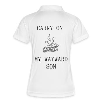Supernatural / Carry on my wayward son /Winchester - Frauen Polo atmungsaktiv - Weiß/Navy - Hinten