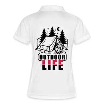Zelt Outdoor - Frauen Polo atmungsaktiv - Weiß/Navy - Hinten