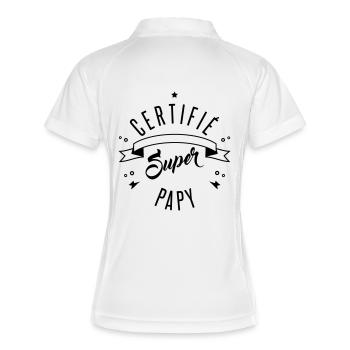 certifié super papy - Polo respirant Femme - blanc/marine - Dos