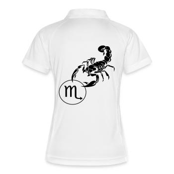 Sternzeichen Skorpion - Frauen Polo atmungsaktiv - Weiß/Navy - Hinten