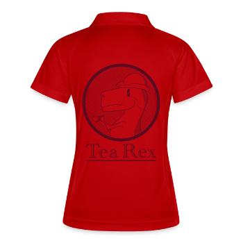 Tea Rex - Frauen Polo atmungsaktiv - Weiß/Navy - Hinten