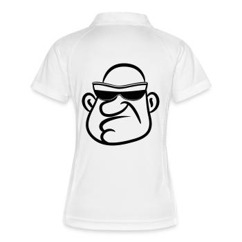 Gangster sonnenbrille glatze - Frauen Polo atmungsaktiv - Weiß/Navy - Hinten