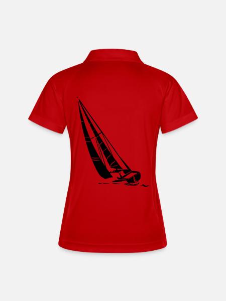 segelboot - Frauen Polo atmungsaktiv - Weiß/Navy