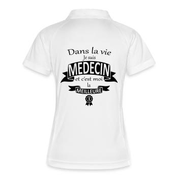 MEDECIN MEILLEURE - Polo respirant Femme - blanc/marine - Dos