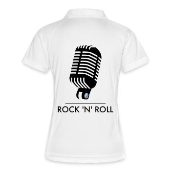 Old School Mic - Rock 'n' Roll - Polo respirant Femme - blanc/marine - Dos