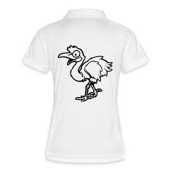 strauß comic - Frauen Polo atmungsaktiv - Weiß/Navy - Hinten