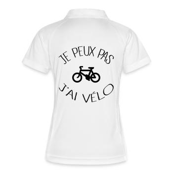 Je peux pas j'ai vélo - Polo respirant Femme - blanc/marine - Dos