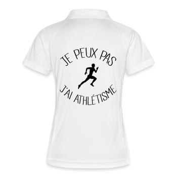 Je peux pas j'ai Athlétisme - Polo respirant Femme - blanc/marine - Dos