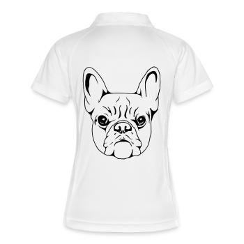 Bouledogue Français - Polo respirant Femme - blanc/marine - Dos