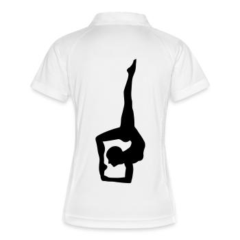 Silhouette de yoga dynamique - Polo respirant Femme - blanc/marine - Dos