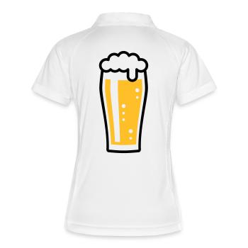 Bierglas (Bier / Willibecher / 2C) - Frauen Polo atmungsaktiv - Weiß/Navy - Hinten
