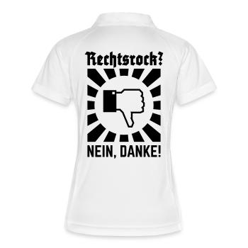 Rechtsrock? Nein, Danke! (Strahlen / Black) - Frauen Polo atmungsaktiv - Weiß/Navy - Hinten