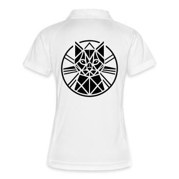 Chat Artéfact Motif Abstrait - Polo respirant Femme - blanc/marine - Dos
