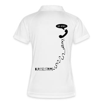 quasselstrippe - Frauen Polo atmungsaktiv - Weiß/Navy - Hinten