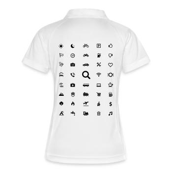 Travel Shirt - Mit Icons sprechen - Frauen Polo atmungsaktiv - Weiß/Navy - Hinten