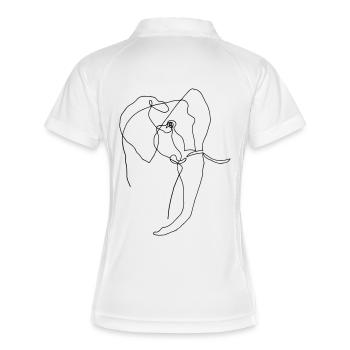 Elefant - Frauen Polo atmungsaktiv - Weiß/Navy - Hinten