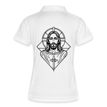 Jésus - Polo respirant Femme - blanc/marine - Dos