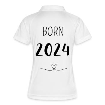 BORN 2024 - Frauen Polo atmungsaktiv - Weiß/Navy - Hinten