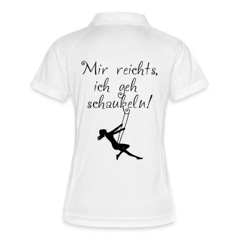 Mir reichts, ich geh schaukeln! - Frauen Polo atmungsaktiv - Weiß/Navy - Hinten