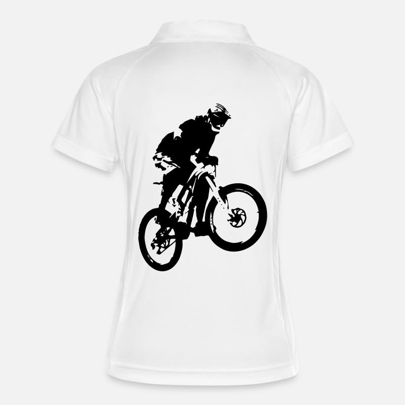 Mountain biker jump - Women's Polo breathable - white/navy