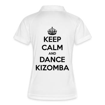 Keep calm and dance Kizomba - Frauen Polo atmungsaktiv - Weiß/Navy - Hinten