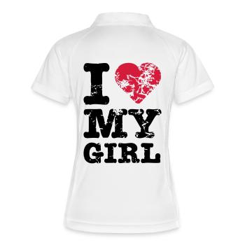 I Love My Girl - Polo respirant Femme - blanc/marine - Dos
