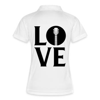 Gitarre Liebe Profi Musiker Love Musik Konzert - Frauen Polo atmungsaktiv - Weiß/Navy - Hinten
