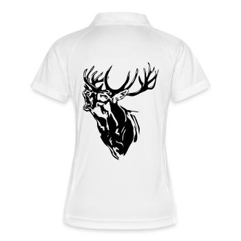 Deer - Frauen Polo atmungsaktiv - Weiß/Navy - Hinten