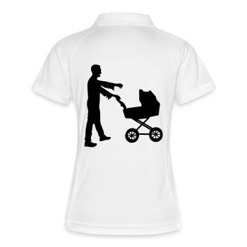 WALKING DAD - Frauen Polo atmungsaktiv - Weiß/Navy - Hinten