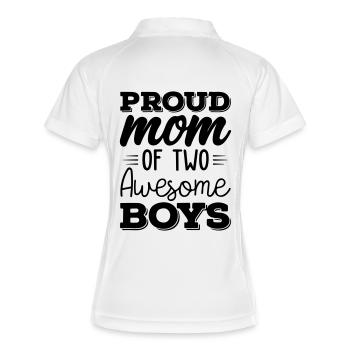 Stolze Mama von zwei tollen Jungs - Frauen Polo atmungsaktiv - Weiß/Navy - Hinten