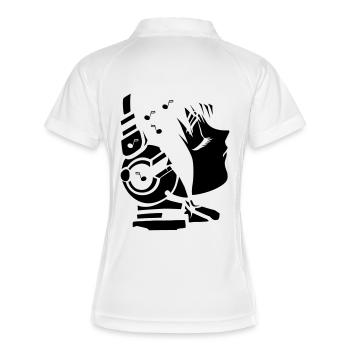 future_sound3 - Frauen Polo atmungsaktiv - Weiß/Navy - Hinten