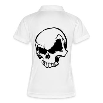 Skull Totenkopf - Frauen Polo atmungsaktiv - Weiß/Navy - Hinten
