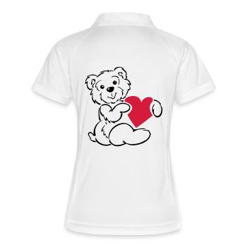 loveteddy - Frauen Polo atmungsaktiv - Weiß/Navy - Hinten