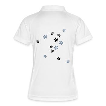 petites fleurs - Polo respirant Femme - blanc/marine - Dos