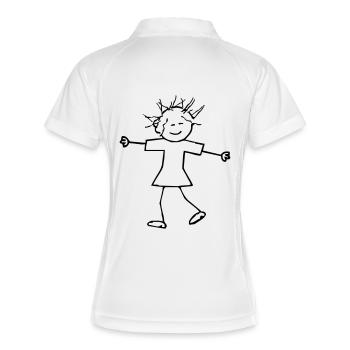 Fille - Polo respirant Femme - blanc/marine - Dos