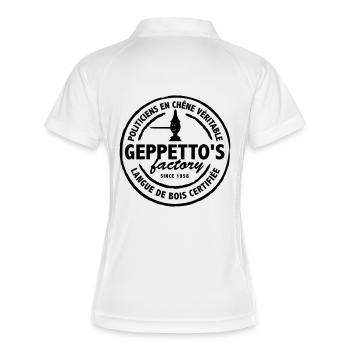 geppetto's factory-politique-anarchie - Polo respirant Femme - blanc/marine - Dos