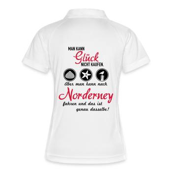 Glück Norderney - Frauen Polo atmungsaktiv - Weiß/Navy - Hinten