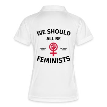 Feminismus Feministin Feminist - Frauen Polo atmungsaktiv - Weiß/Navy - Hinten