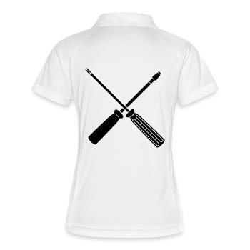 2 tournevis croix outils de fente mécanique - Polo respirant Femme - blanc/marine - Dos
