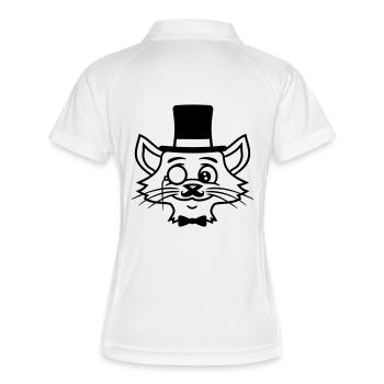 Sir Cat Gentleman Chapeau haut de forme Monocle Rich Gentleman - Polo respirant Femme - blanc/marine - Dos