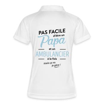 Papa et Ambulancier - Polo respirant Femme - blanc/marine - Dos
