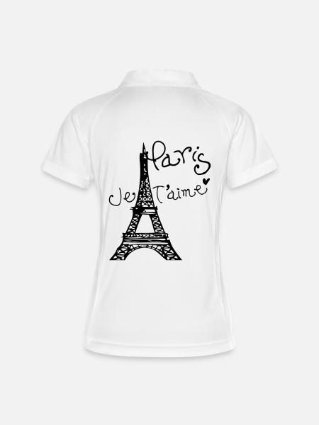 Paris Je T'aime Tour Eiffel - Polo respirant Femme - blanc/marine