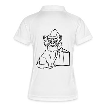 Santa Claus Cat Winter Christmas Gift - Women's Polo breathable - white/navy - Back