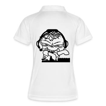 Zombie Monster DJ Horror Mischpult Party Musik - Frauen Polo atmungsaktiv - Weiß/Navy - Hinten