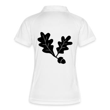 Eichenlaub - Frauen Polo atmungsaktiv - Weiß/Navy - Hinten
