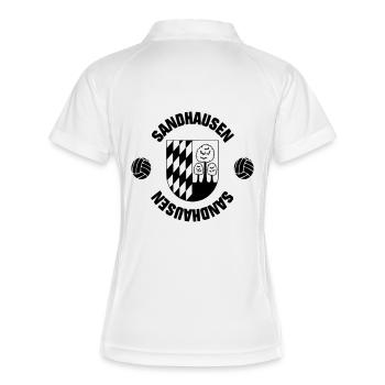 Sandhausen (ID: 001013) - Frauen Polo atmungsaktiv - Weiß/Navy - Hinten