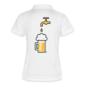 Robinet de chope à bière (Chope à bière Chope à bière / 2C) - Polo respirant Femme - blanc/marine - Dos